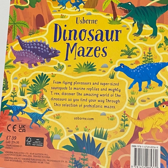 Usborne Dinosaur Mazes 💛2 for 10💛 - Picture 2 of 3